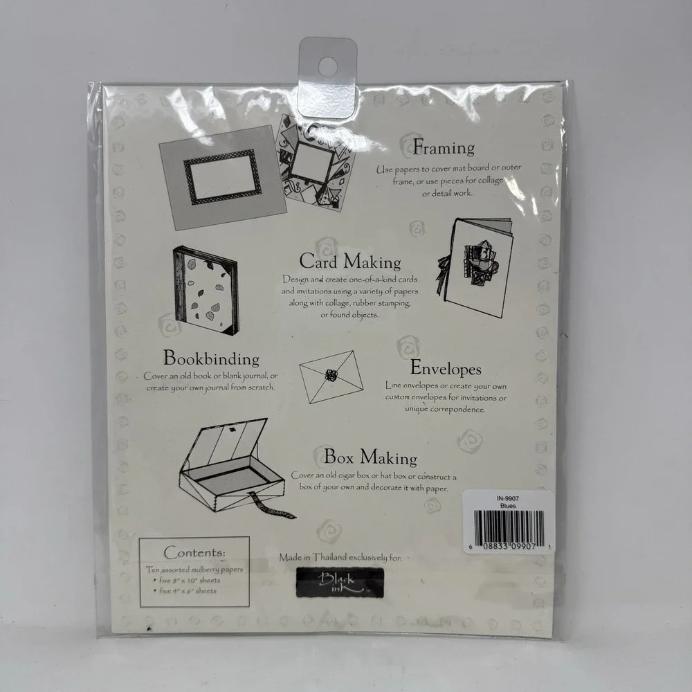 Black Ink Decorative Paper Pack - Blues IN-9907 - (5) 8x10